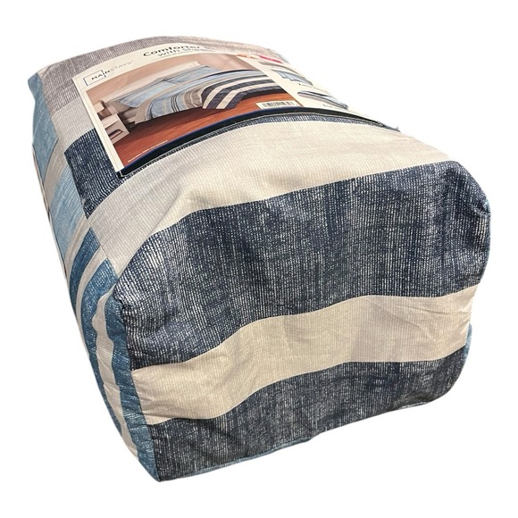 New Mainstays Blue Stripe Comforter Set W/ Sheets Pillowcases Shams Full Size - Picture 5 of 5